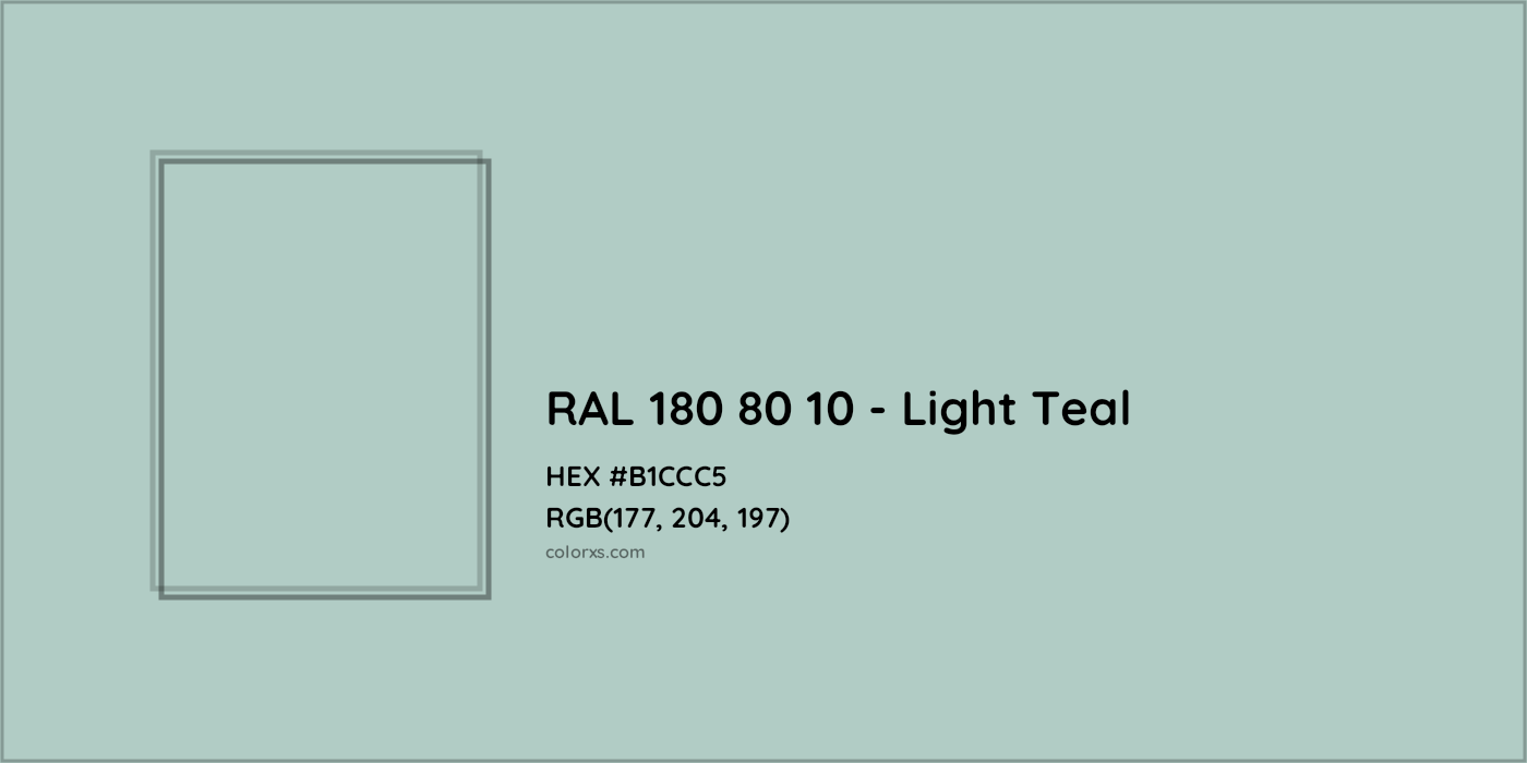 HEX #B1CCC5 RAL 180 80 10 - Light Teal CMS RAL Design - Color Code