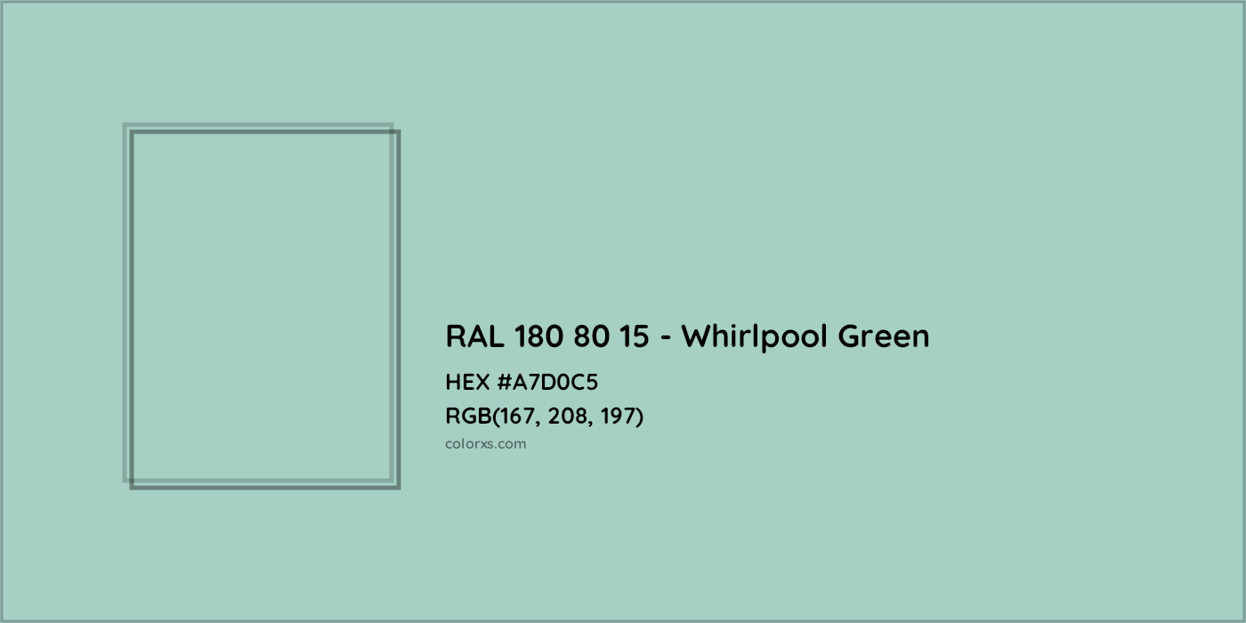 HEX #A7D0C5 RAL 180 80 15 - Whirlpool Green CMS RAL Design - Color Code