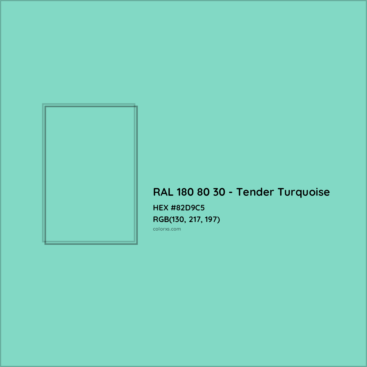 HEX #82D9C5 RAL 180 80 30 - Tender Turquoise CMS RAL Design - Color Code