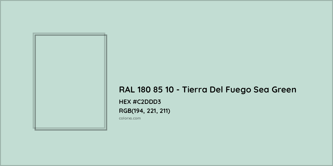 HEX #C2DDD3 RAL 180 85 10 - Tierra Del Fuego Sea Green CMS RAL Design - Color Code