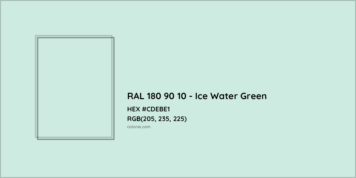 HEX #CDEBE1 RAL 180 90 10 - Ice Water Green CMS RAL Design - Color Code