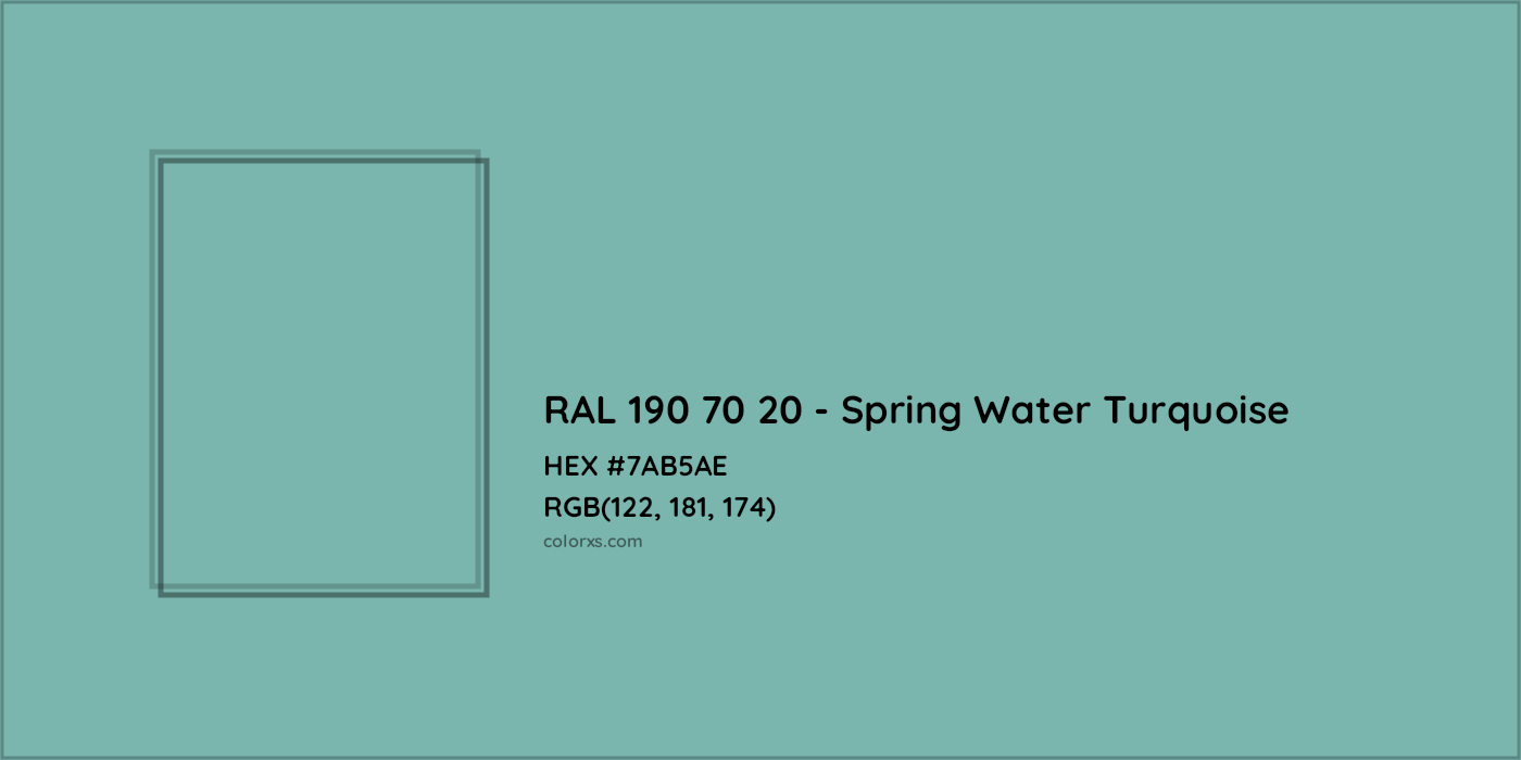 HEX #7AB5AE RAL 190 70 20 - Spring Water Turquoise CMS RAL Design - Color Code