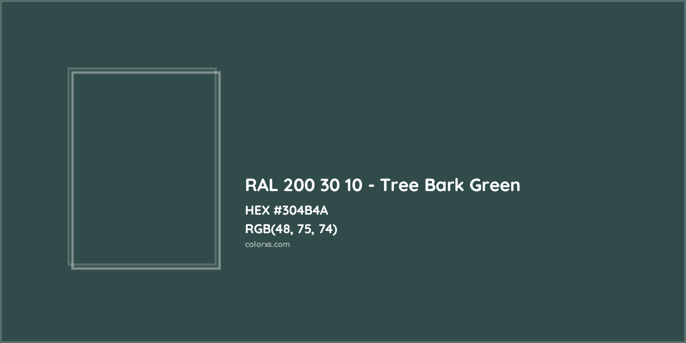 HEX #304B4A RAL 200 30 10 - Tree Bark Green CMS RAL Design - Color Code
