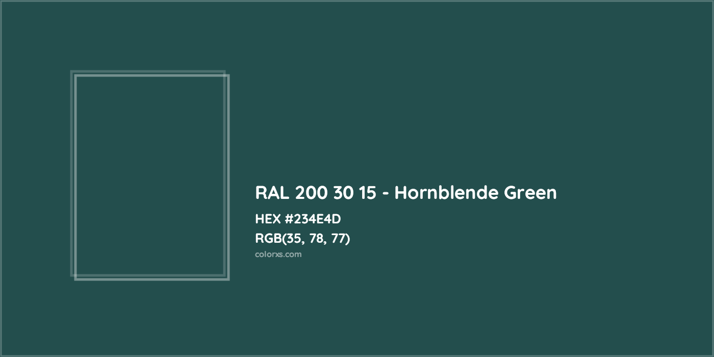 HEX #234E4D RAL 200 30 15 - Hornblende Green CMS RAL Design - Color Code