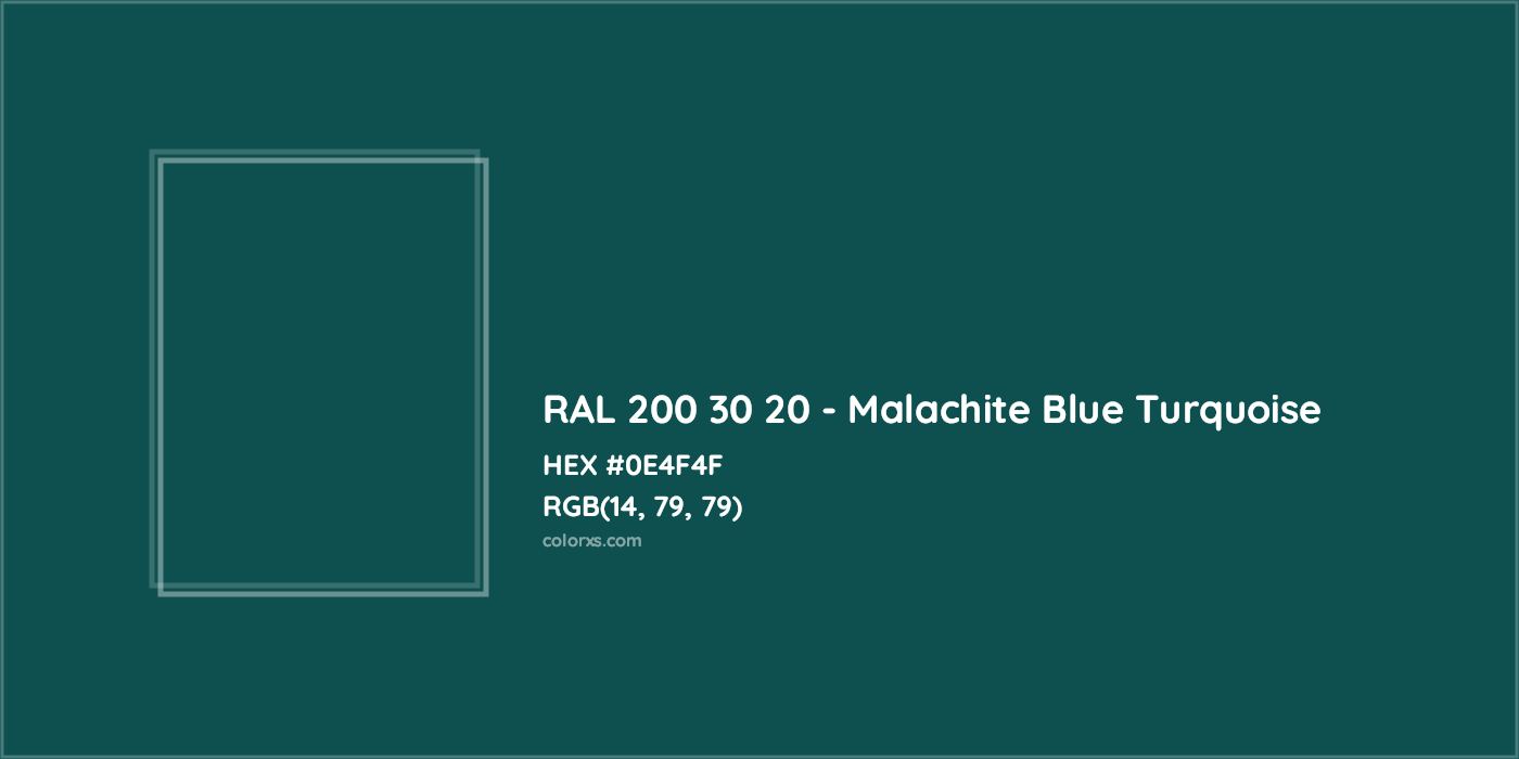 HEX #0E4F4F RAL 200 30 20 - Malachite Blue Turquoise CMS RAL Design - Color Code