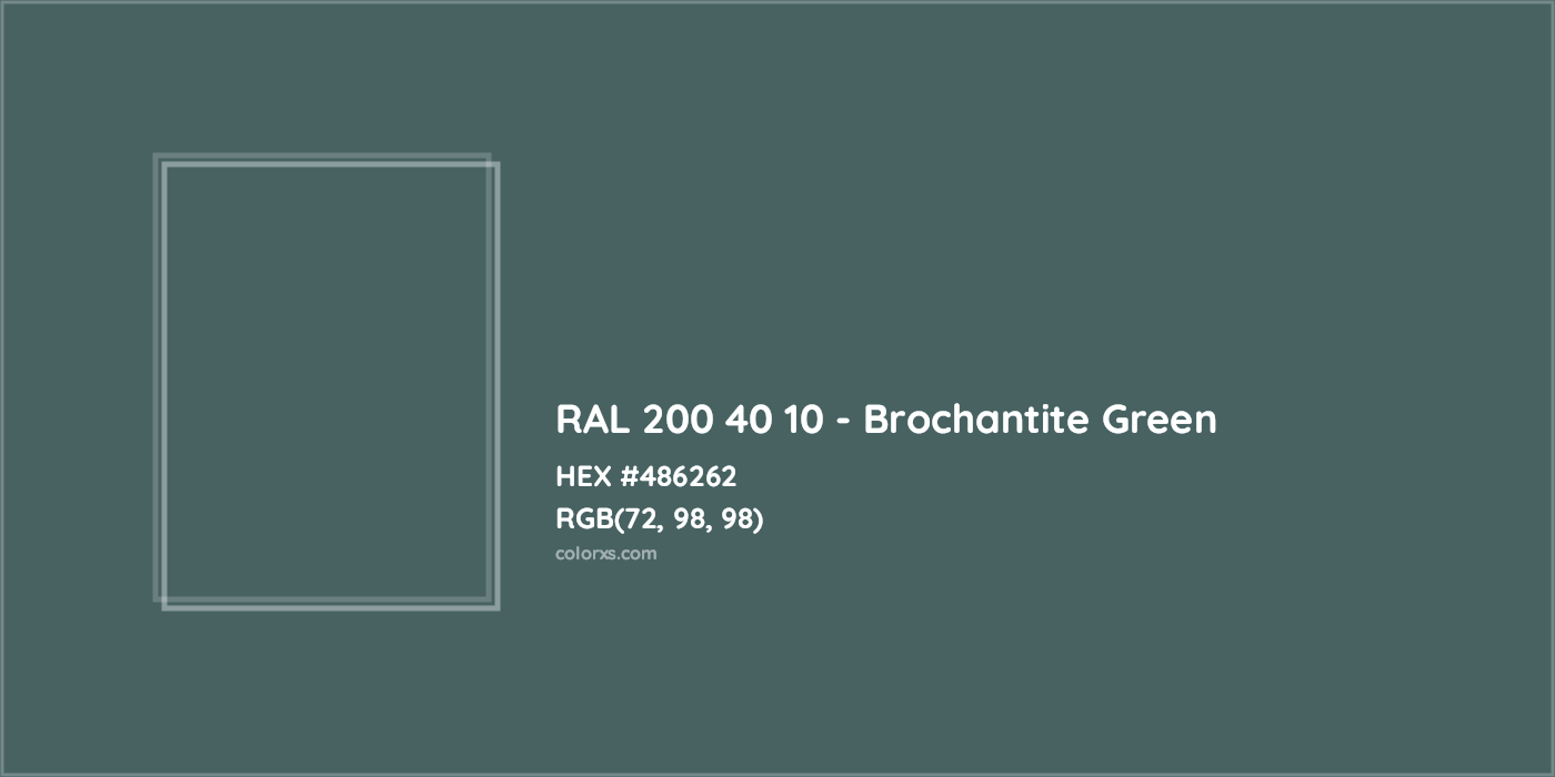 HEX #486262 RAL 200 40 10 - Brochantite Green CMS RAL Design - Color Code