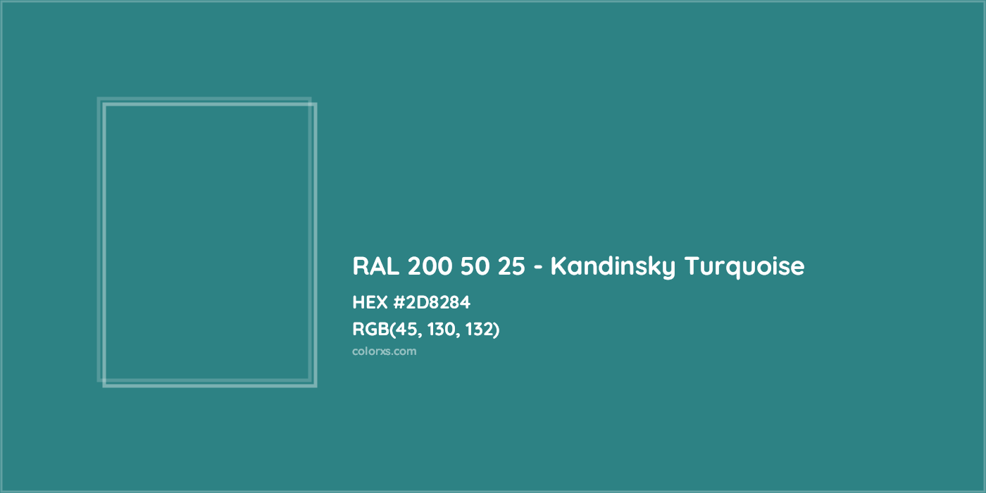 HEX #2D8284 RAL 200 50 25 - Kandinsky Turquoise CMS RAL Design - Color Code