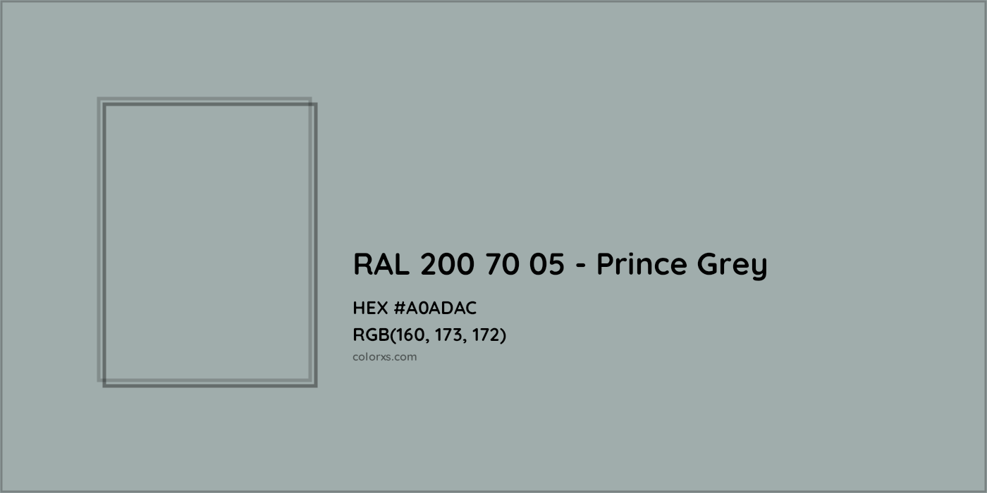 HEX #A0ADAC RAL 200 70 05 - Prince Grey CMS RAL Design - Color Code