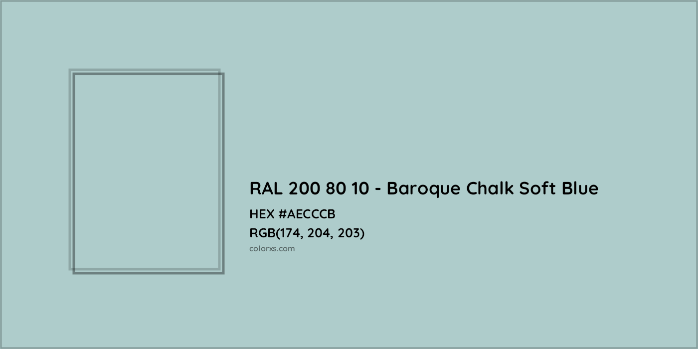 HEX #AECCCB RAL 200 80 10 - Baroque Chalk Soft Blue CMS RAL Design - Color Code