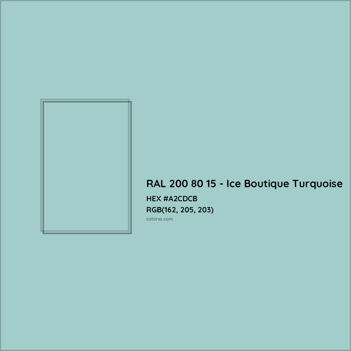 HEX #A2CDCB RAL 200 80 15 - Ice Boutique Turquoise CMS RAL Design - Color Code