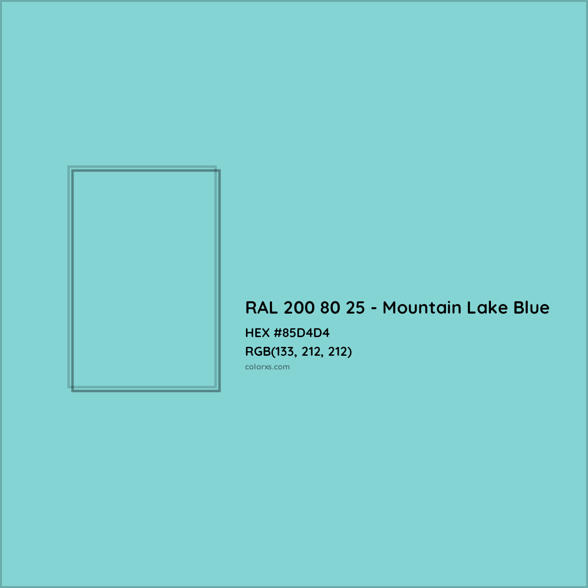 HEX #85D4D4 RAL 200 80 25 - Mountain Lake Blue CMS RAL Design - Color Code