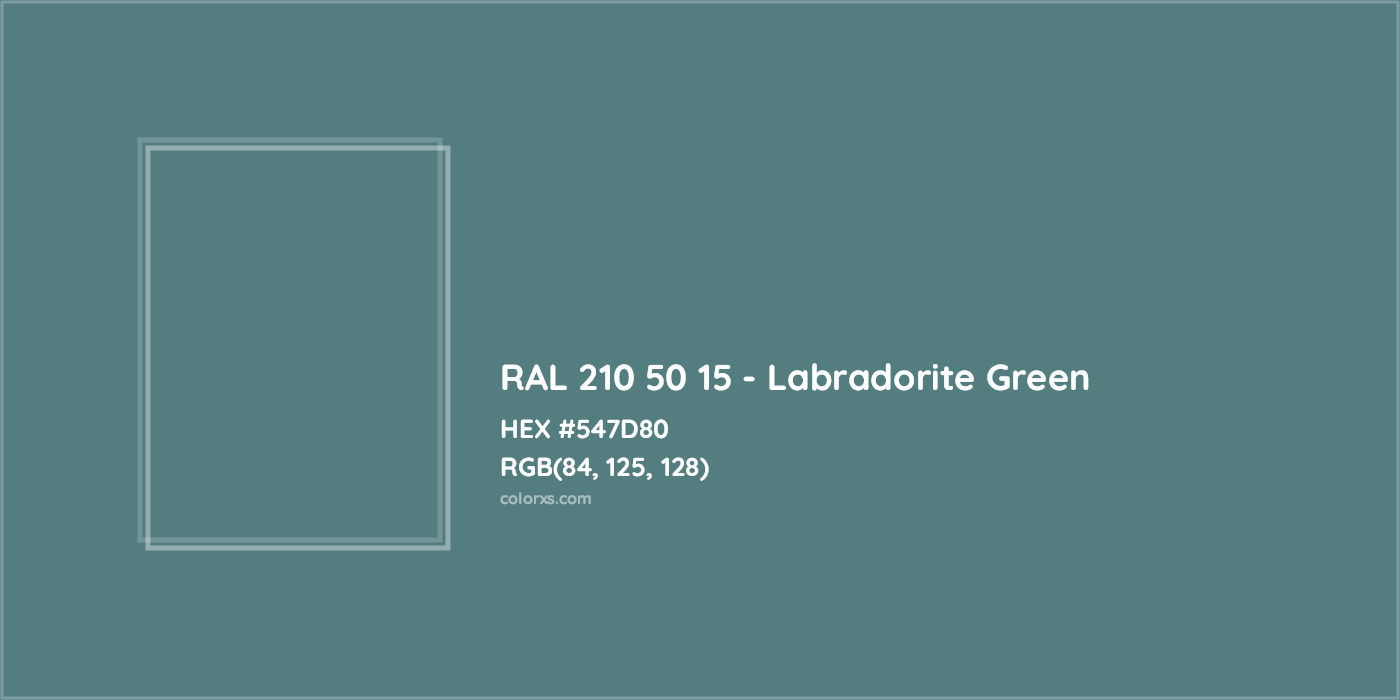 HEX #547D80 RAL 210 50 15 - Labradorite Green CMS RAL Design - Color Code