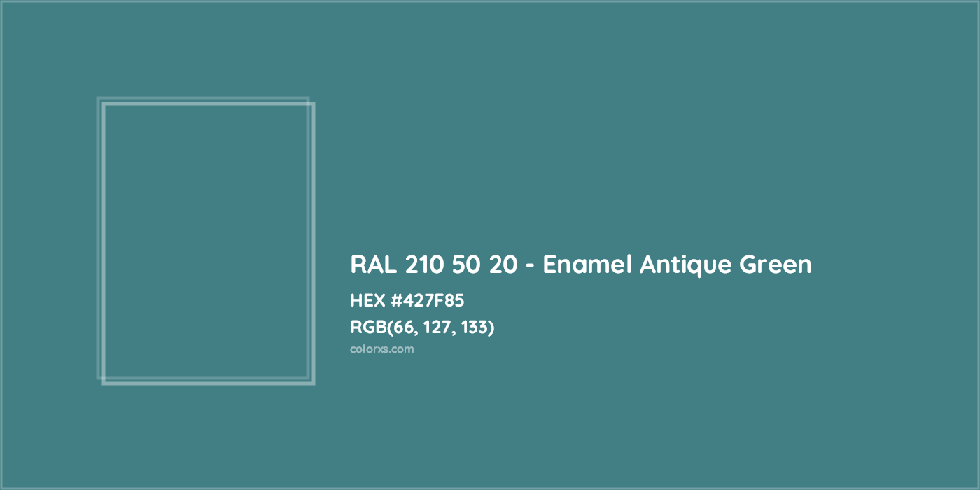 HEX #427F85 RAL 210 50 20 - Enamel Antique Green CMS RAL Design - Color Code