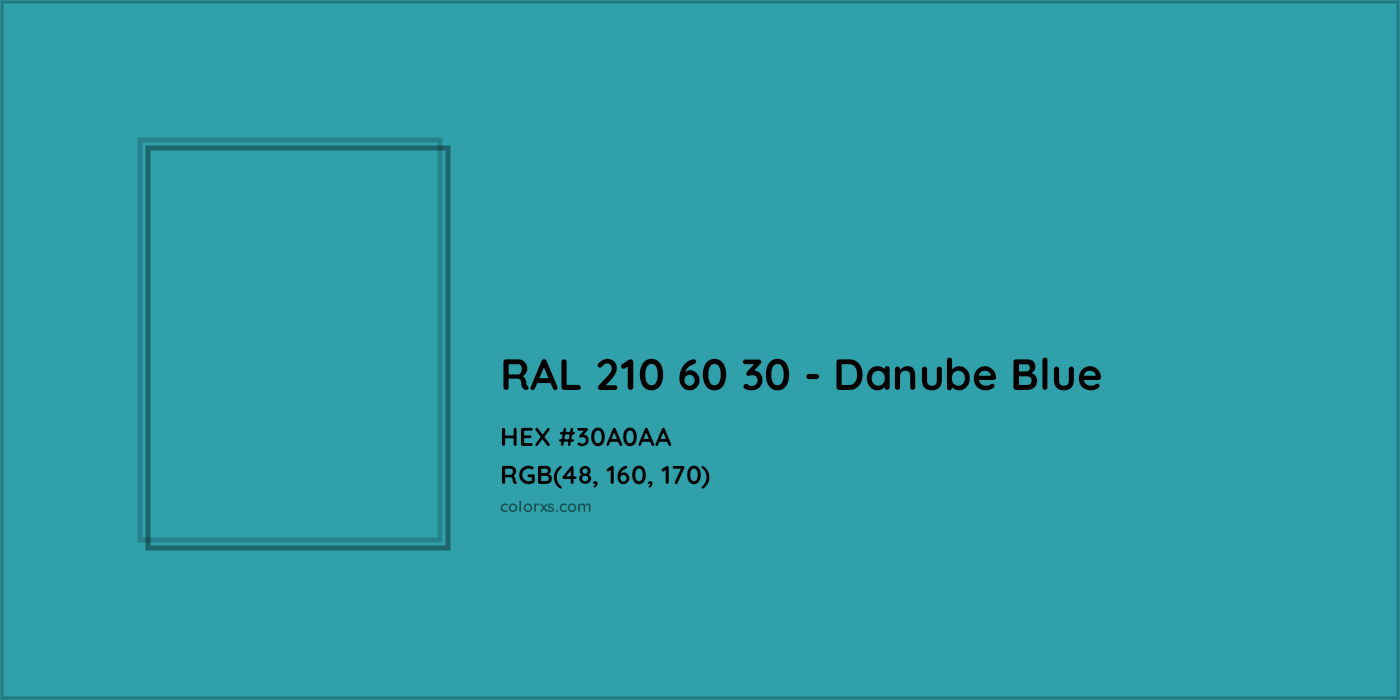 HEX #30A0AA RAL 210 60 30 - Danube Blue CMS RAL Design - Color Code