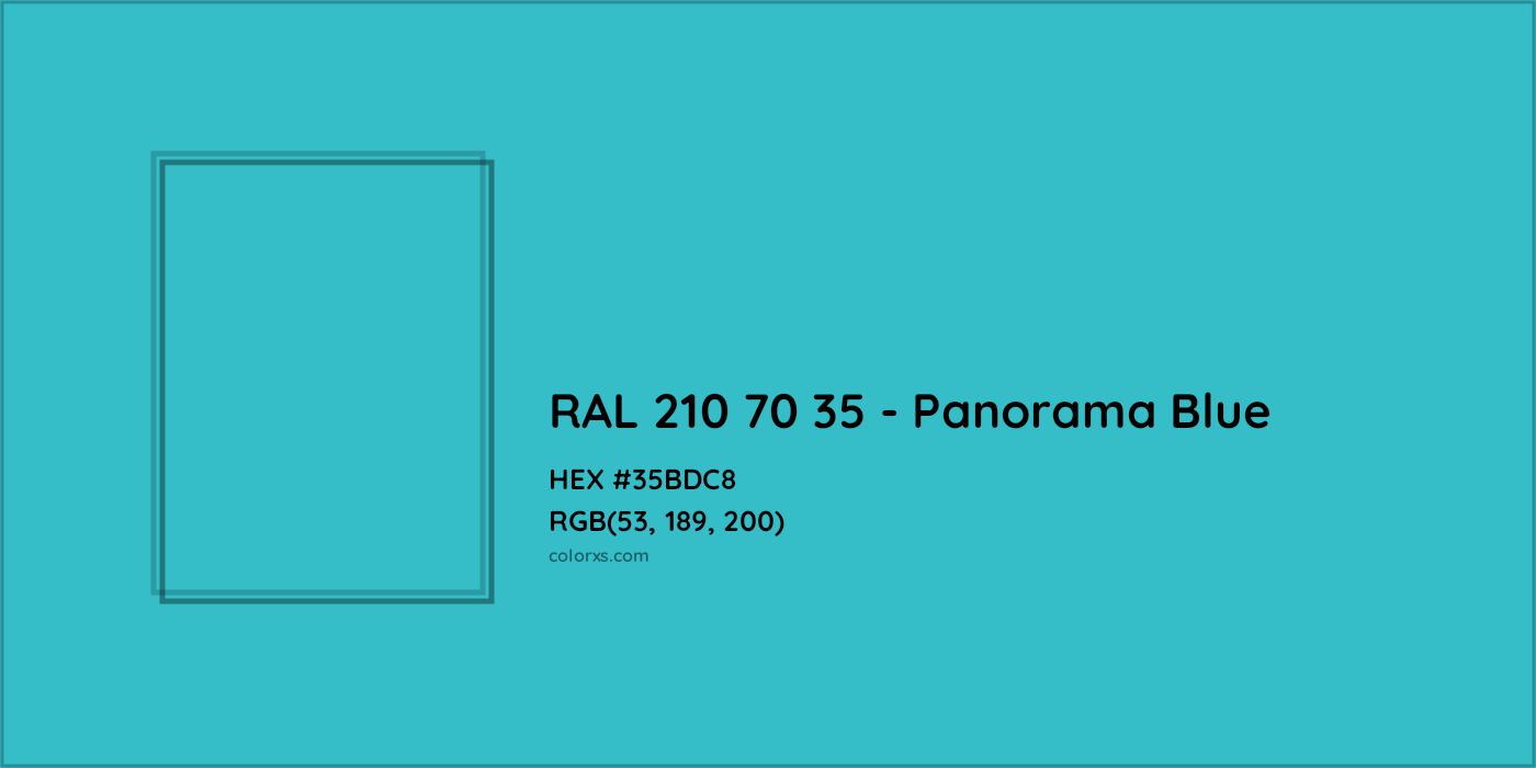 HEX #35BDC8 RAL 210 70 35 - Panorama Blue CMS RAL Design - Color Code