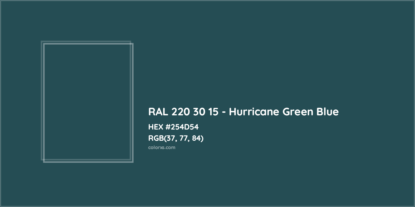 HEX #254D54 RAL 220 30 15 - Hurricane Green Blue CMS RAL Design - Color Code