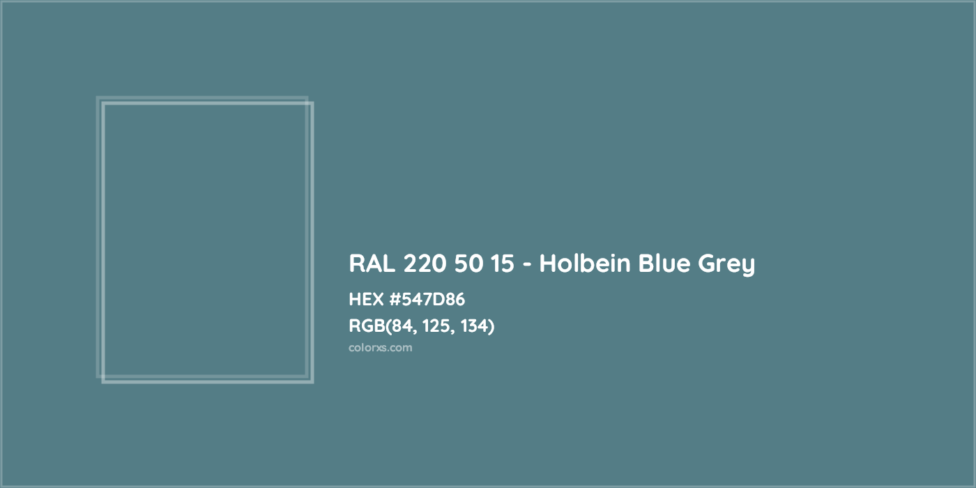 HEX #547D86 RAL 220 50 15 - Holbein Blue Grey CMS RAL Design - Color Code