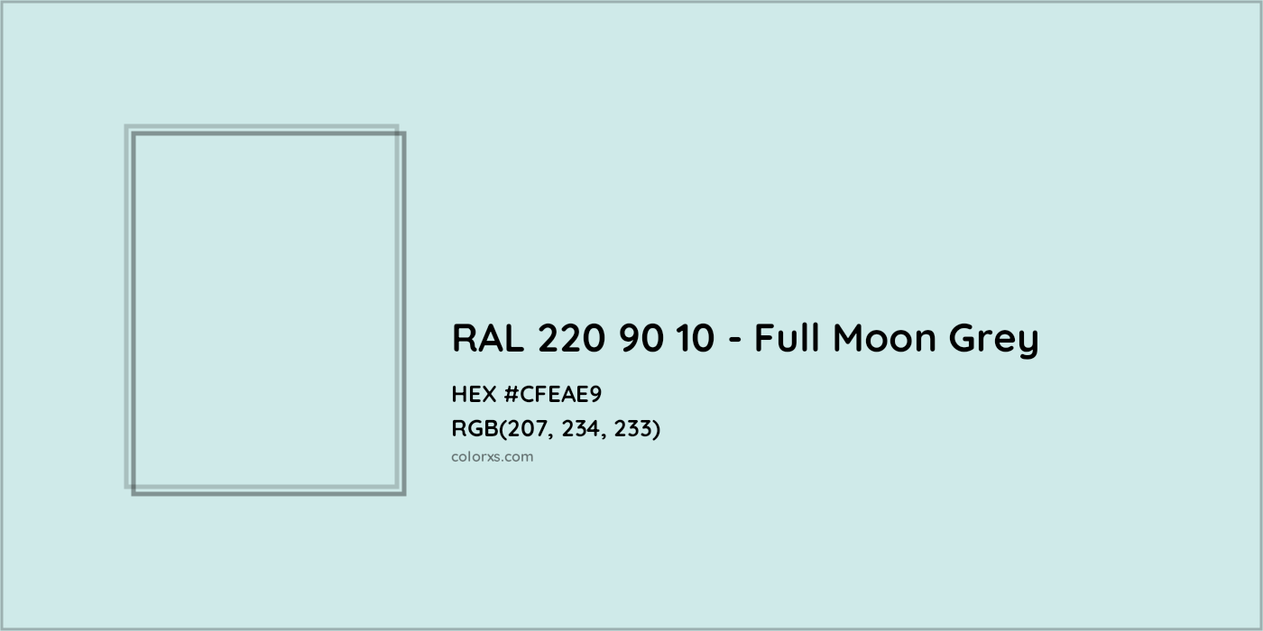 HEX #CFEAE9 RAL 220 90 10 - Full Moon Grey CMS RAL Design - Color Code