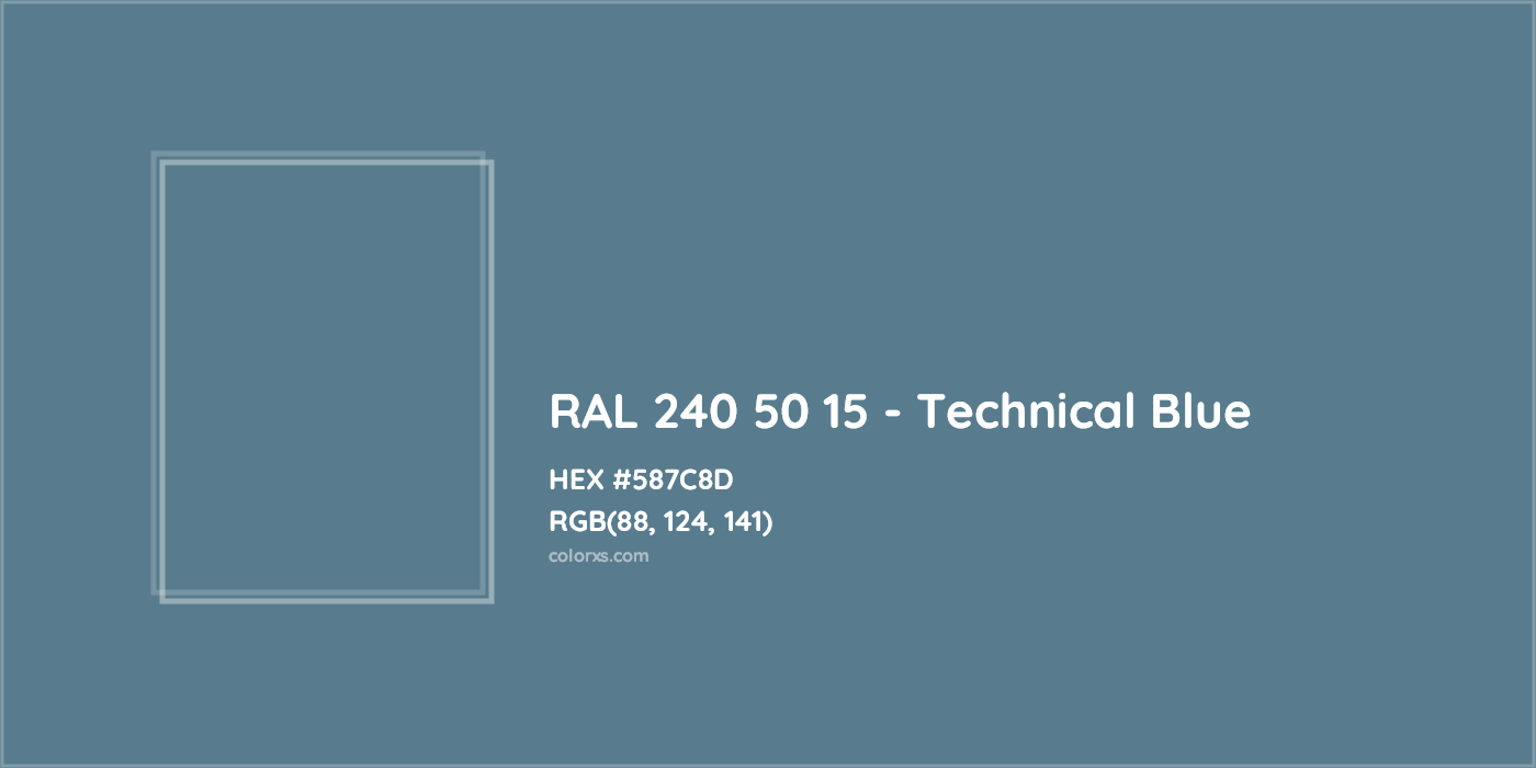 HEX #587C8D RAL 240 50 15 - Technical Blue CMS RAL Design - Color Code