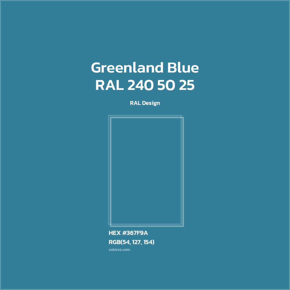 HEX #367F9A RAL 240 50 25 - Greenland Blue CMS RAL Design - Color Code