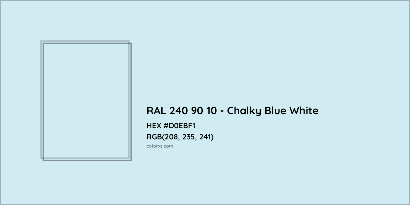 HEX #D0EBF1 RAL 240 90 10 - Chalky Blue White CMS RAL Design - Color Code