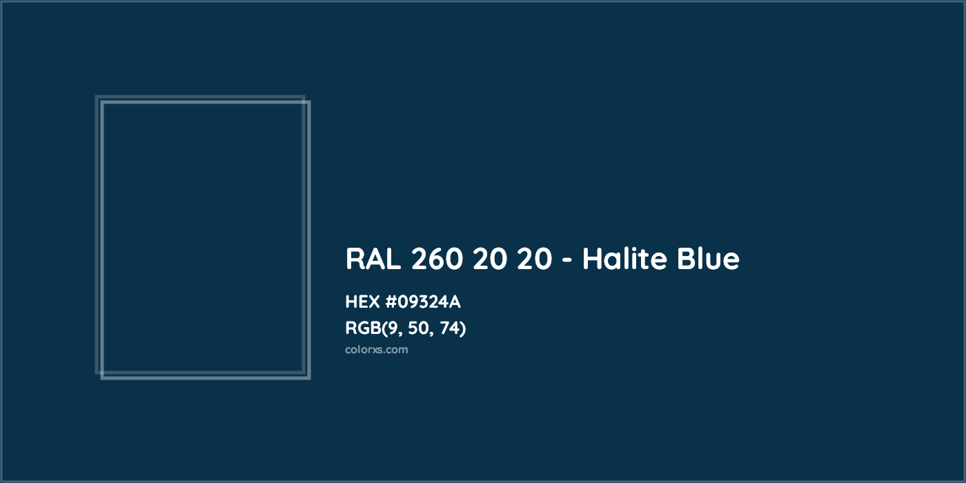 HEX #09324A RAL 260 20 20 - Halite Blue CMS RAL Design - Color Code