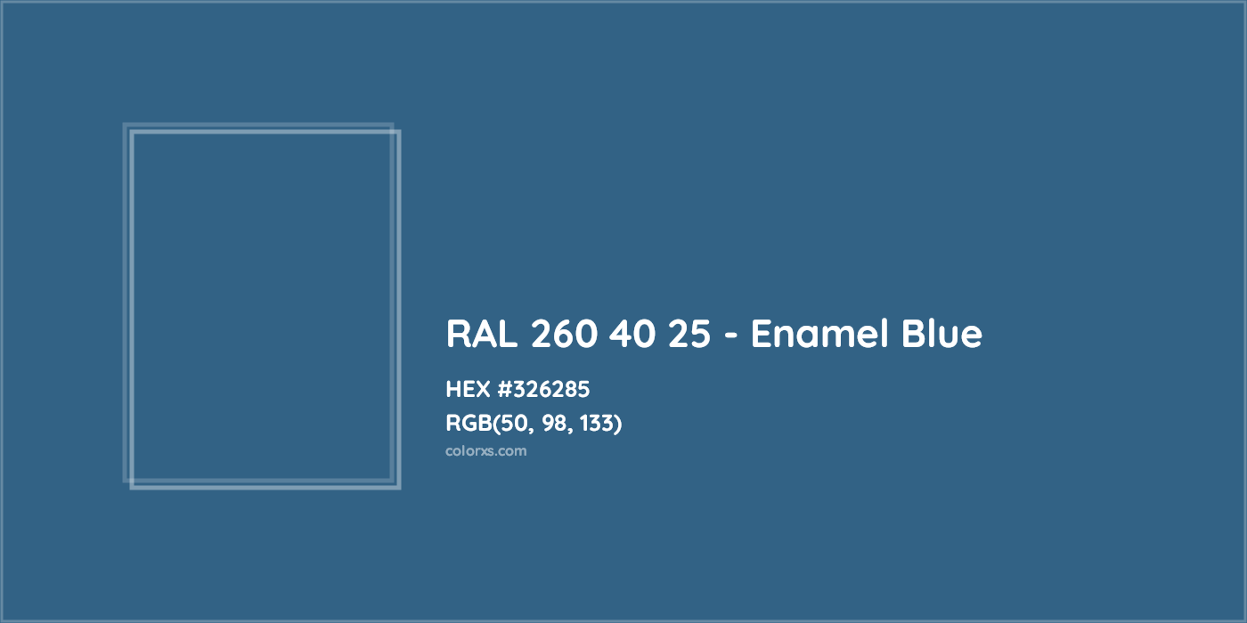 HEX #326285 RAL 260 40 25 - Enamel Blue CMS RAL Design - Color Code