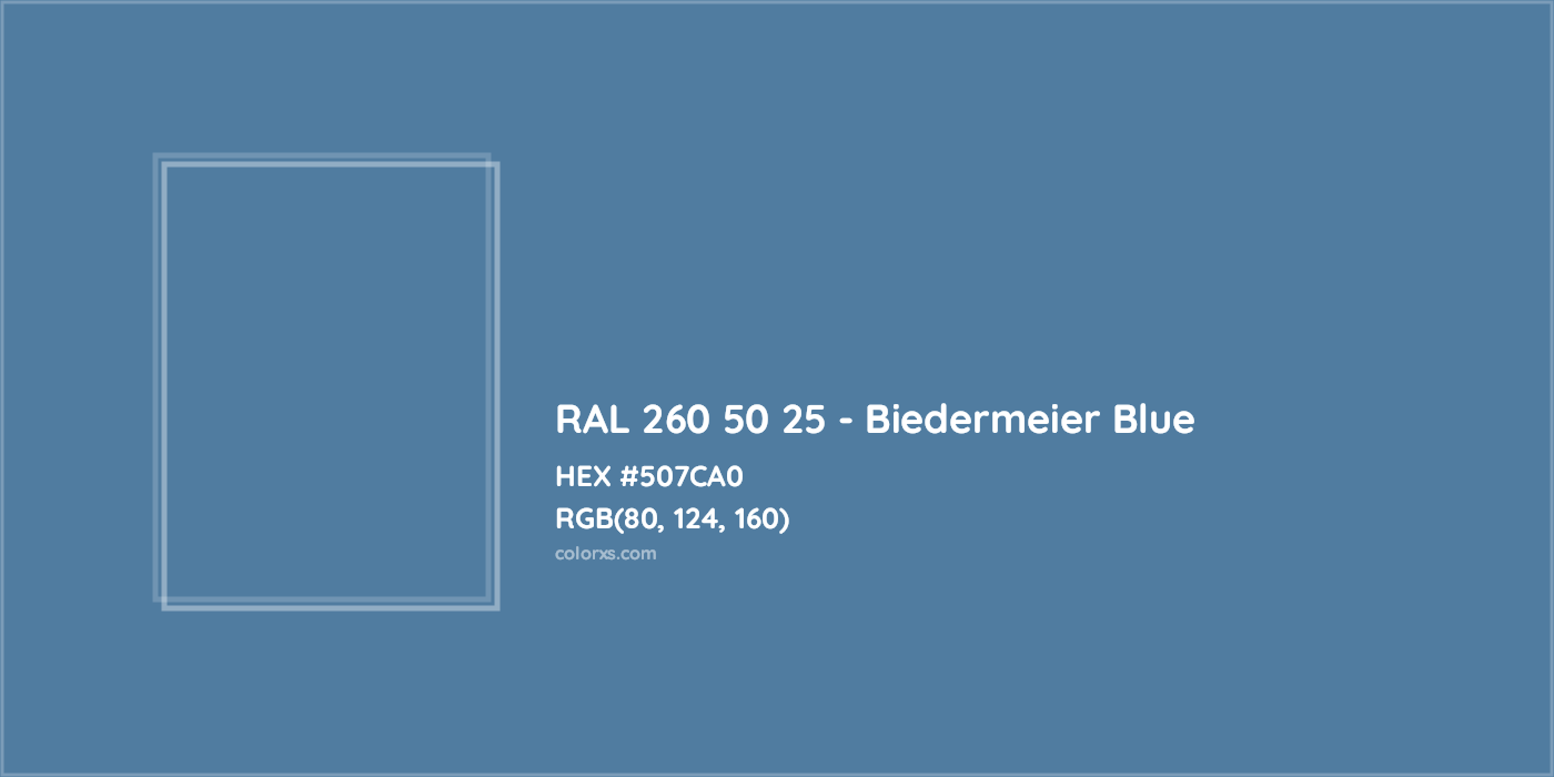 HEX #507CA0 RAL 260 50 25 - Biedermeier Blue CMS RAL Design - Color Code