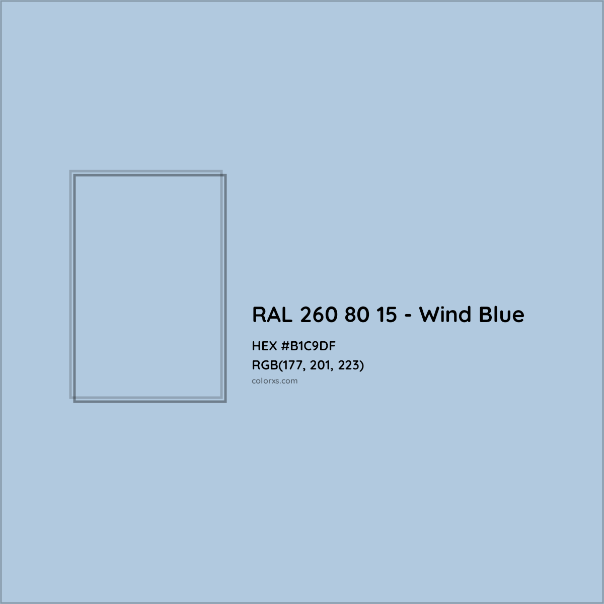 HEX #B1C9DF RAL 260 80 15 - Wind Blue CMS RAL Design - Color Code