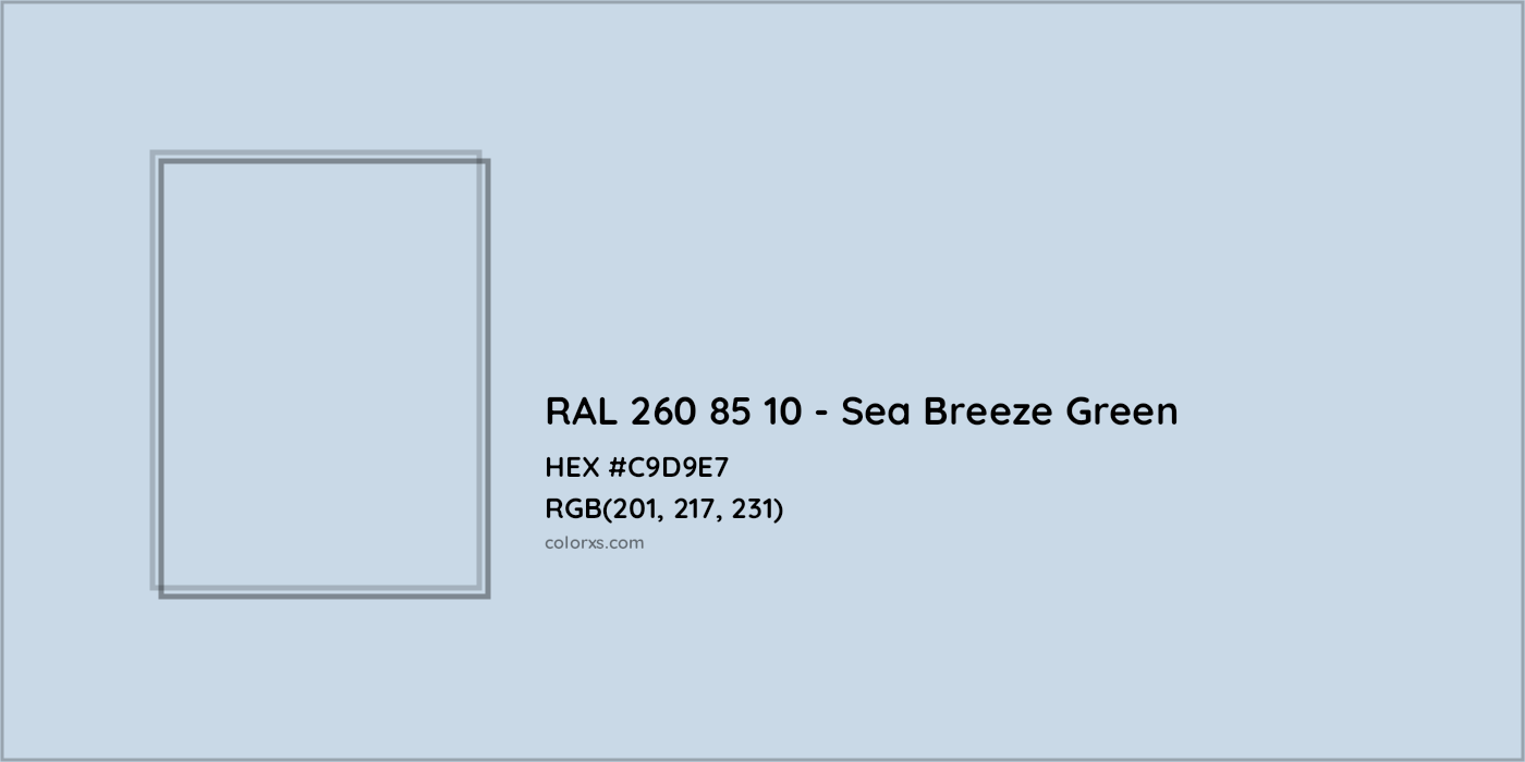 HEX #C9D9E7 RAL 260 85 10 - Sea Breeze Green CMS RAL Design - Color Code