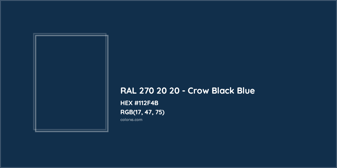 HEX #112F4B RAL 270 20 20 - Crow Black Blue CMS RAL Design - Color Code