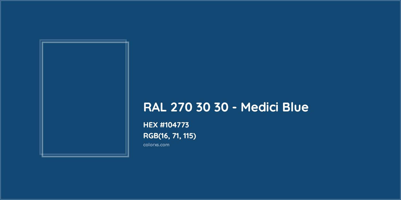 HEX #104773 RAL 270 30 30 - Medici Blue CMS RAL Design - Color Code