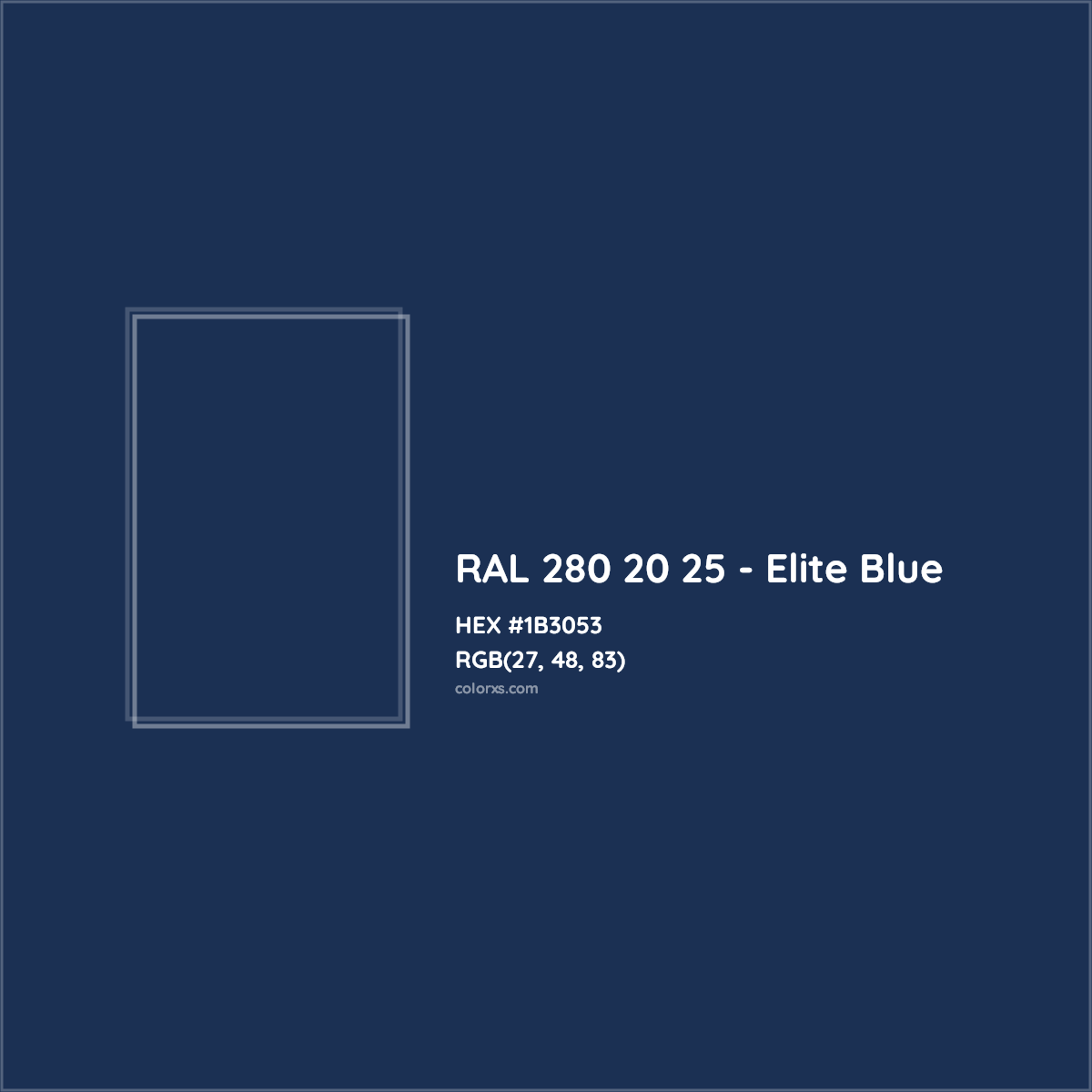 HEX #1B3053 RAL 280 20 25 - Elite Blue CMS RAL Design - Color Code