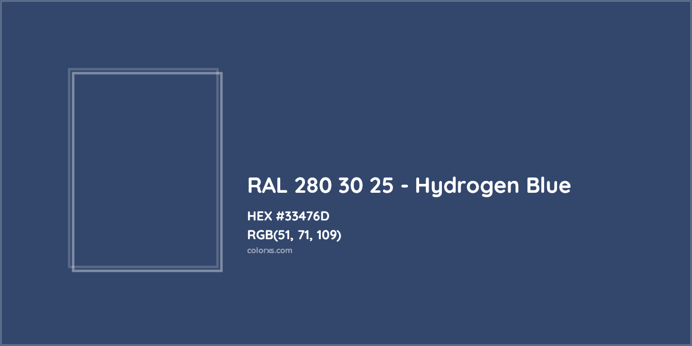HEX #33476D RAL 280 30 25 - Hydrogen Blue CMS RAL Design - Color Code