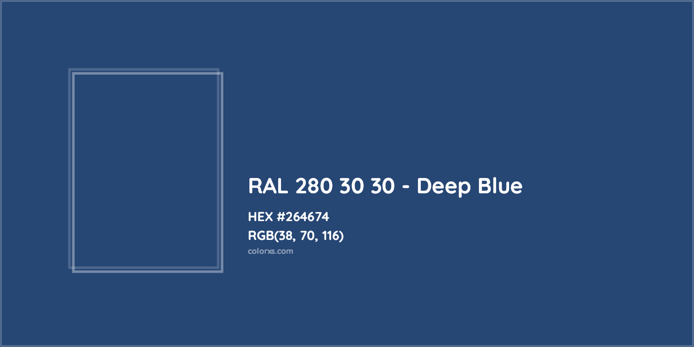 HEX #264674 RAL 280 30 30 - Deep Blue CMS RAL Design - Color Code