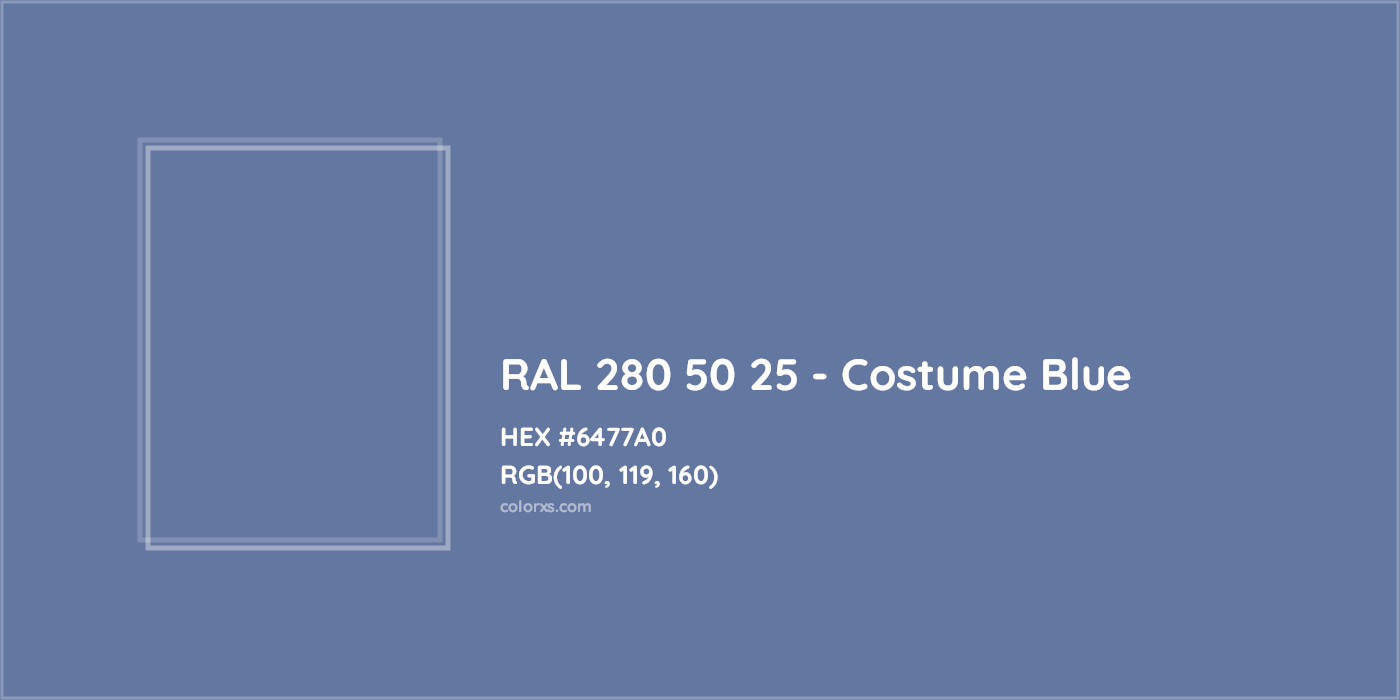 HEX #6477A0 RAL 280 50 25 - Costume Blue CMS RAL Design - Color Code
