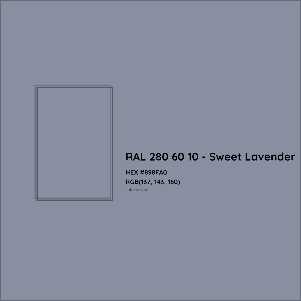 HEX #898FA0 RAL 280 60 10 - Sweet Lavender CMS RAL Design - Color Code
