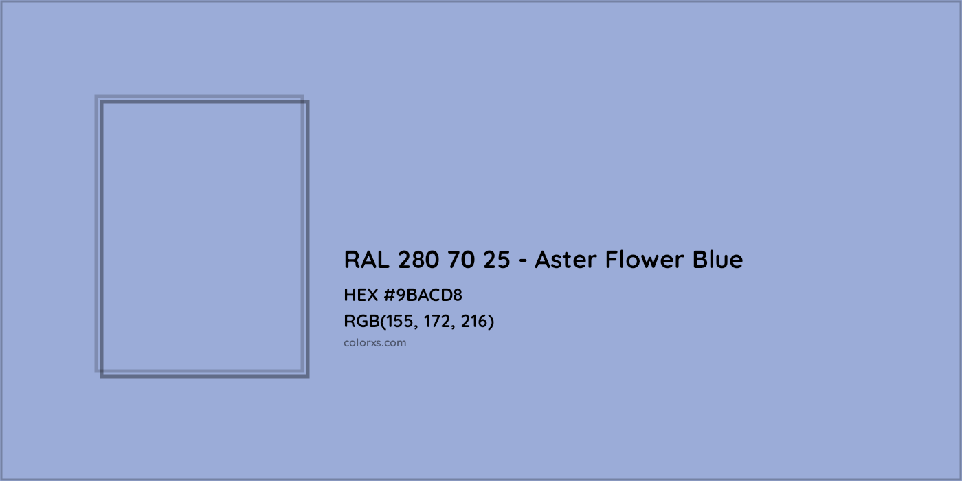 HEX #9BACD8 RAL 280 70 25 - Aster Flower Blue CMS RAL Design - Color Code