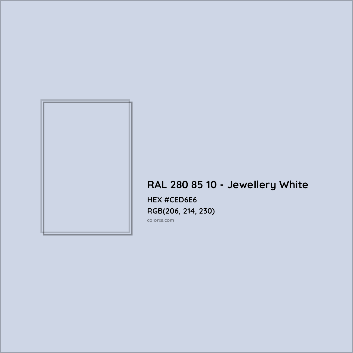 HEX #CED6E6 RAL 280 85 10 - Jewellery White CMS RAL Design - Color Code