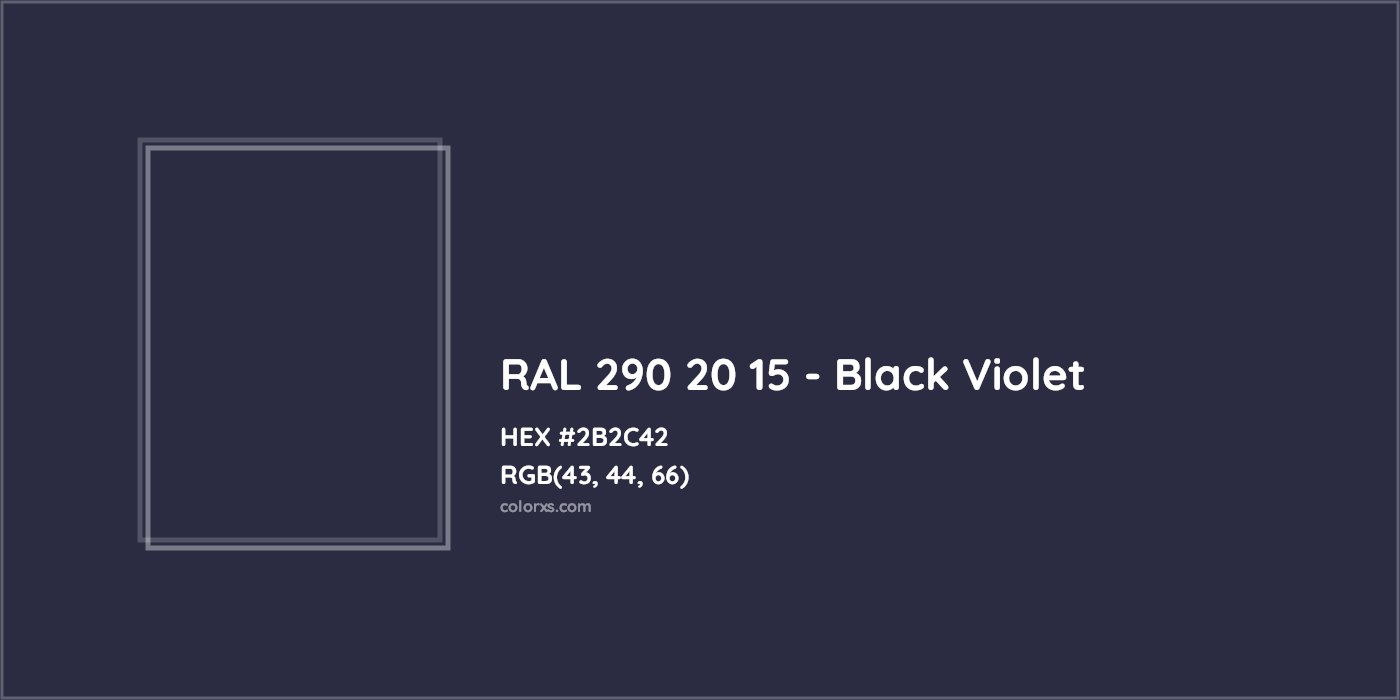 HEX #2B2C42 RAL 290 20 15 - Black Violet CMS RAL Design - Color Code