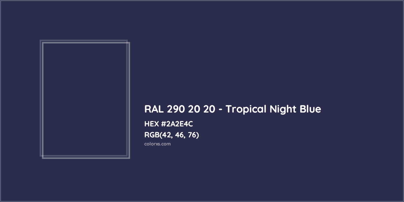 HEX #2A2E4C RAL 290 20 20 - Tropical Night Blue CMS RAL Design - Color Code