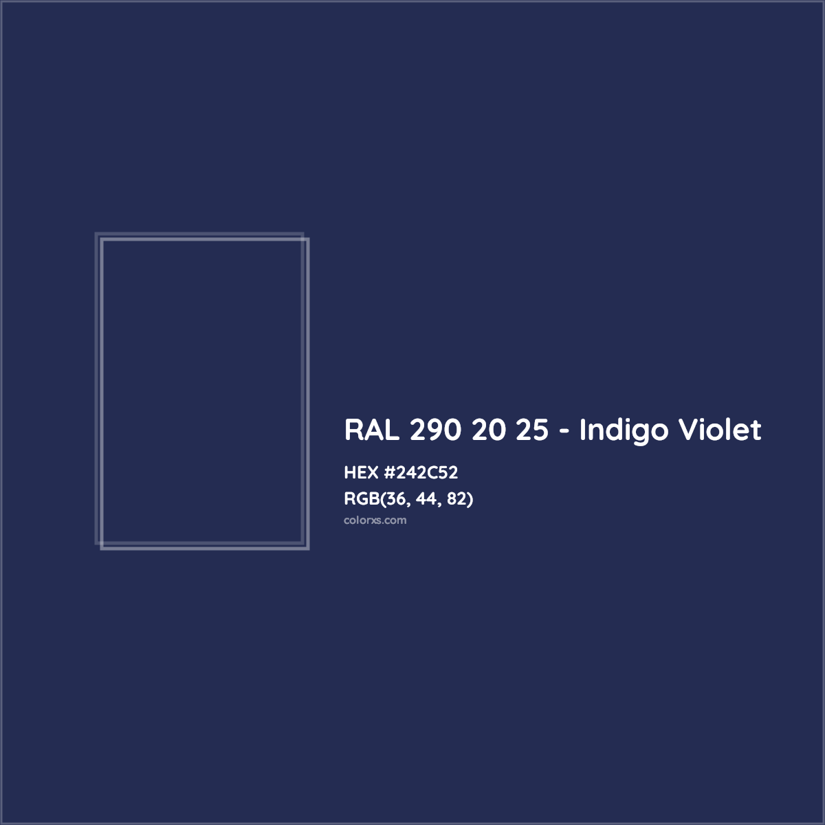 HEX #242C52 RAL 290 20 25 - Indigo Violet CMS RAL Design - Color Code