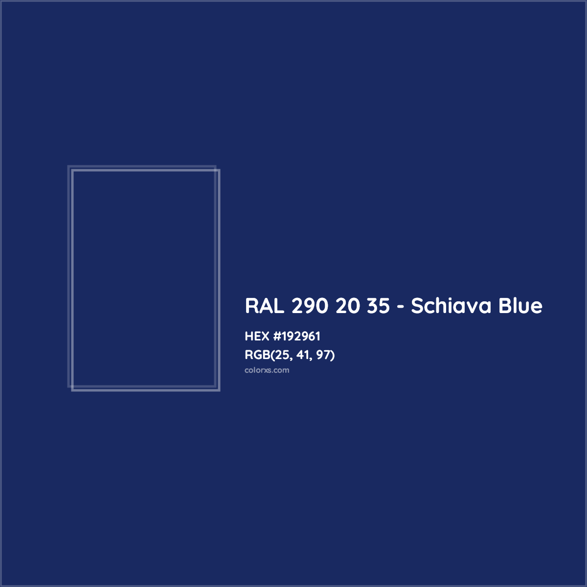 HEX #192961 RAL 290 20 35 - Schiava Blue CMS RAL Design - Color Code