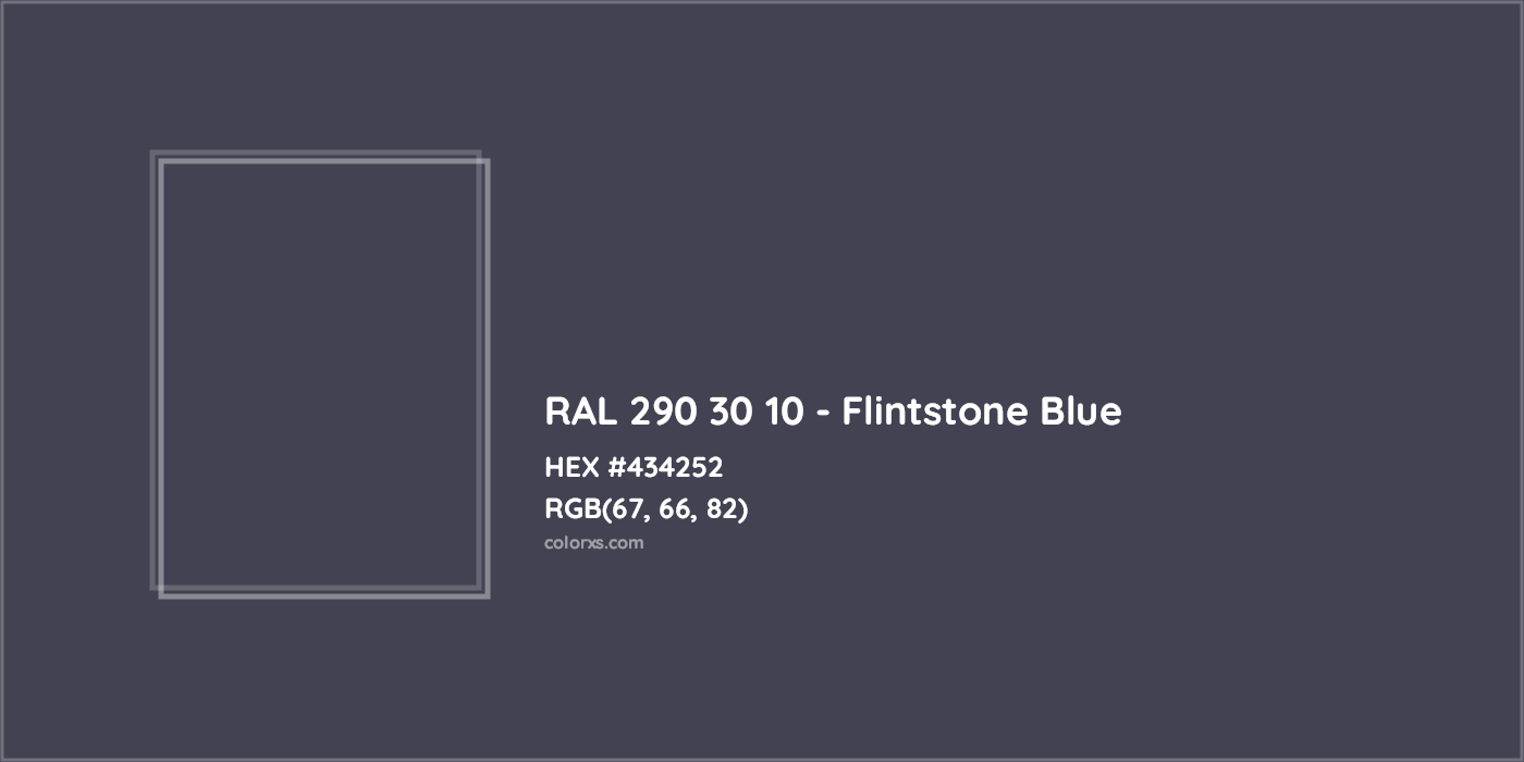 HEX #434252 RAL 290 30 10 - Flintstone Blue CMS RAL Design - Color Code