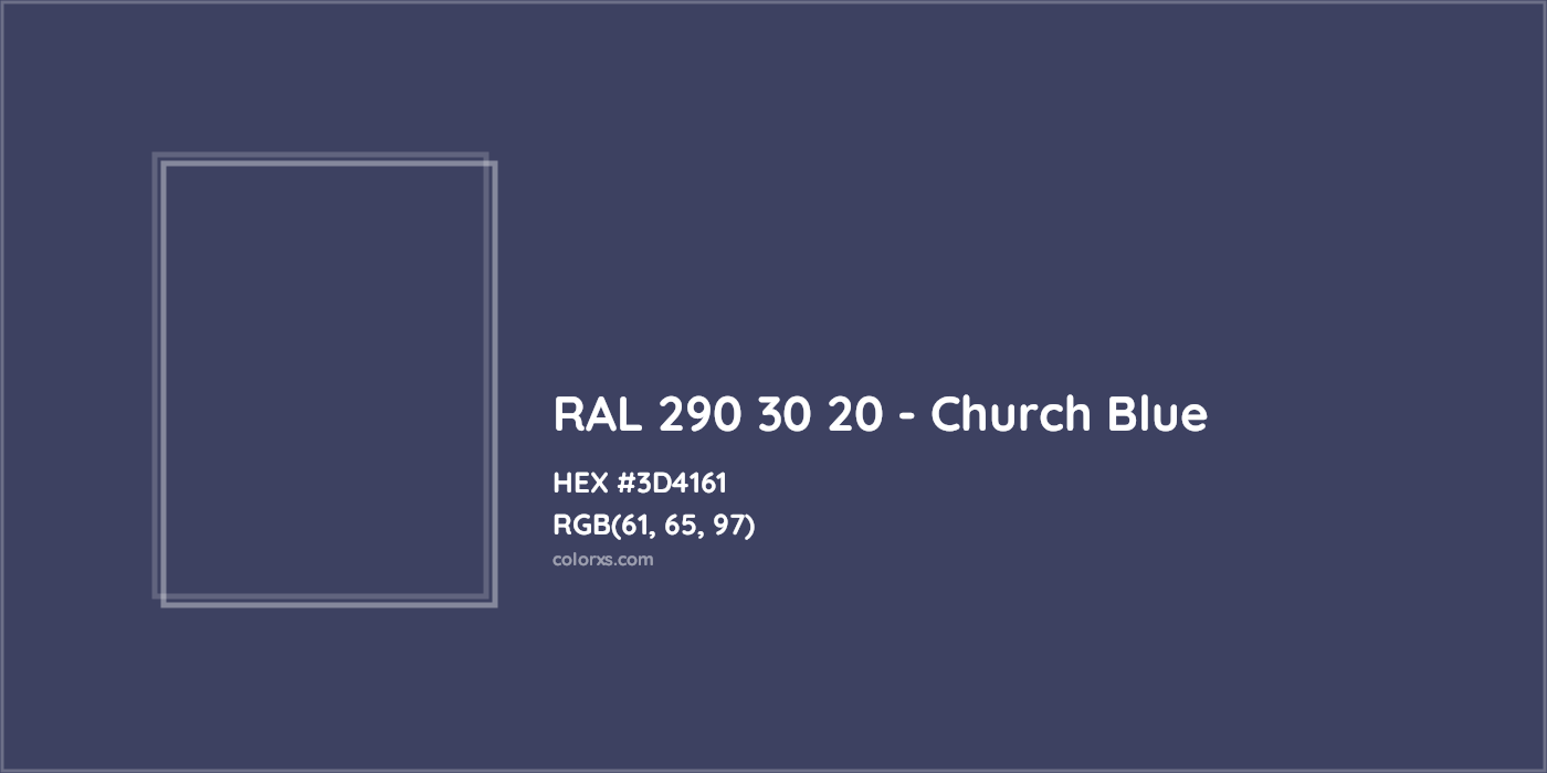 HEX #3D4161 RAL 290 30 20 - Church Blue CMS RAL Design - Color Code