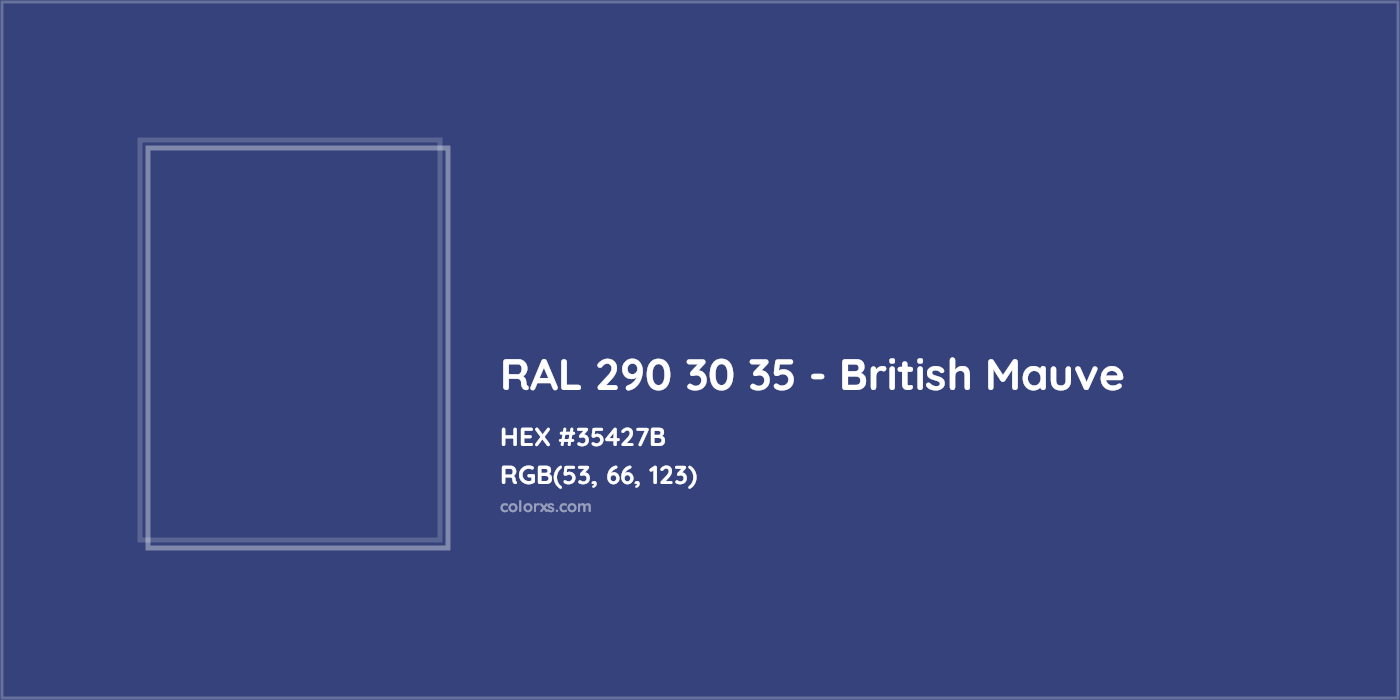 HEX #35427B RAL 290 30 35 - British Mauve CMS RAL Design - Color Code
