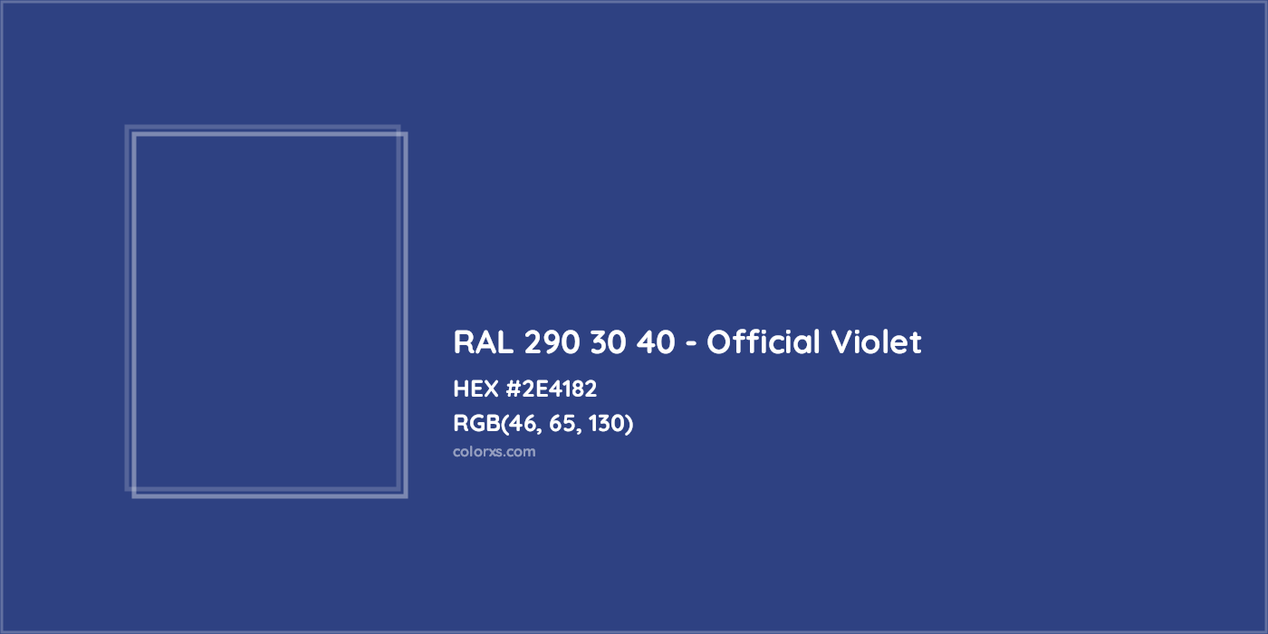 HEX #2E4182 RAL 290 30 40 - Official Violet CMS RAL Design - Color Code