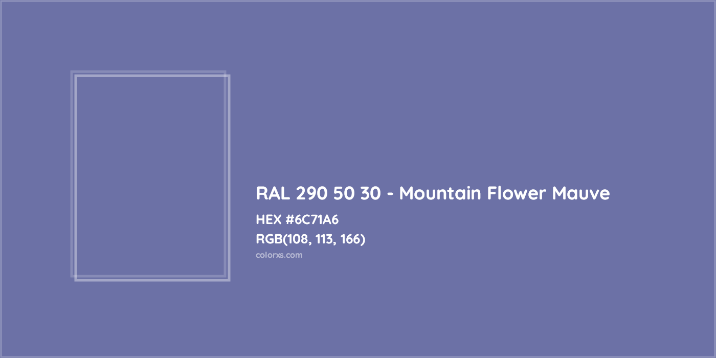 HEX #6C71A6 RAL 290 50 30 - Mountain Flower Mauve CMS RAL Design - Color Code