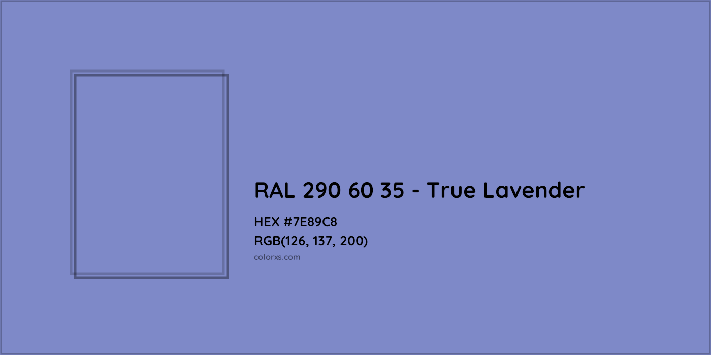 HEX #7E89C8 RAL 290 60 35 - True Lavender CMS RAL Design - Color Code