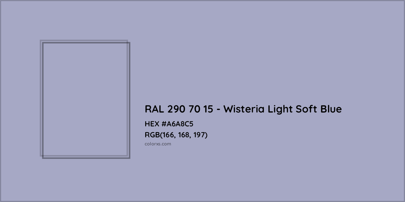 HEX #A6A8C5 RAL 290 70 15 - Wisteria Light Soft Blue CMS RAL Design - Color Code
